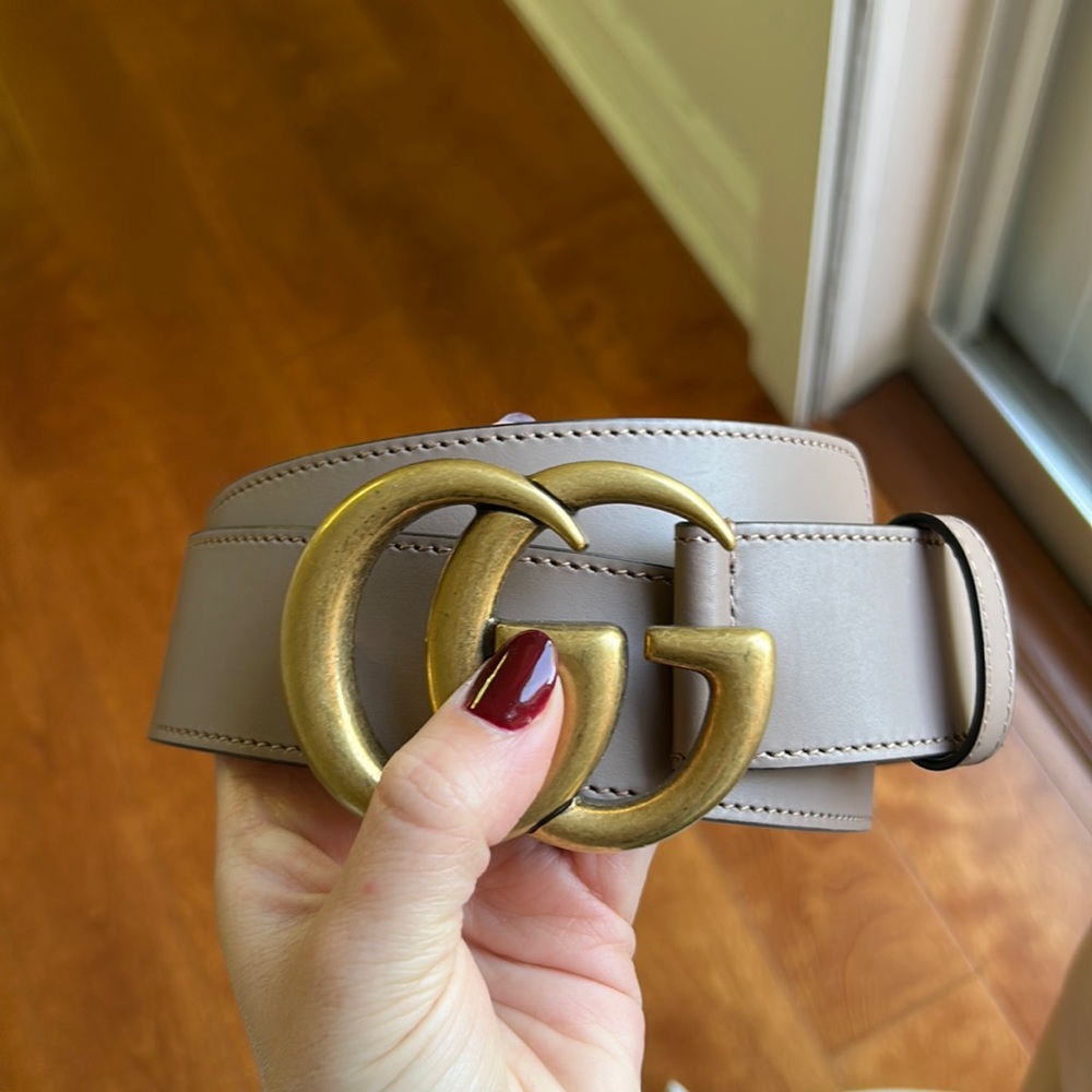 Porcelain Rose Gucci GG Marmont Belt